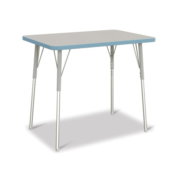 Jonti-Craft Berries Rectangle Activity Table, 24 in. x 36 in., A-height, Freckled Gray/Coastal Blue/Gray 6478JCA131 - main